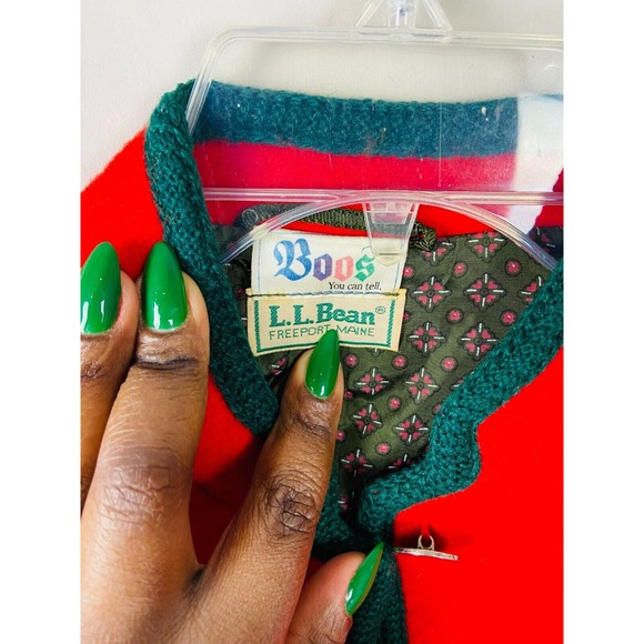 L.L Bean Womens Cardigan Sweater Button Up Front Long Sleeve Red Size Small - Picture 9 of 10